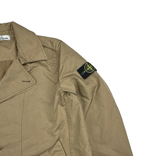 Stone Island 2017 David-TC Tan Quilted Trench Coat - XL