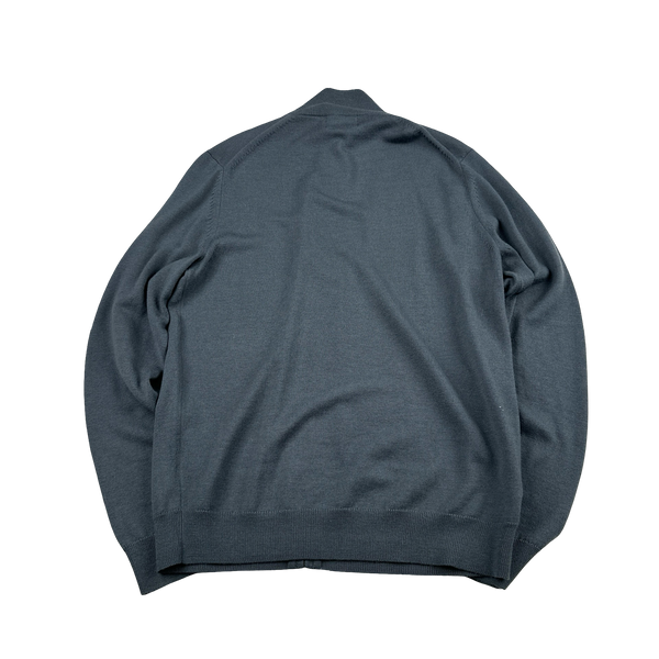 Fred Perry Charcoal Zipped Knit Jumper - Large