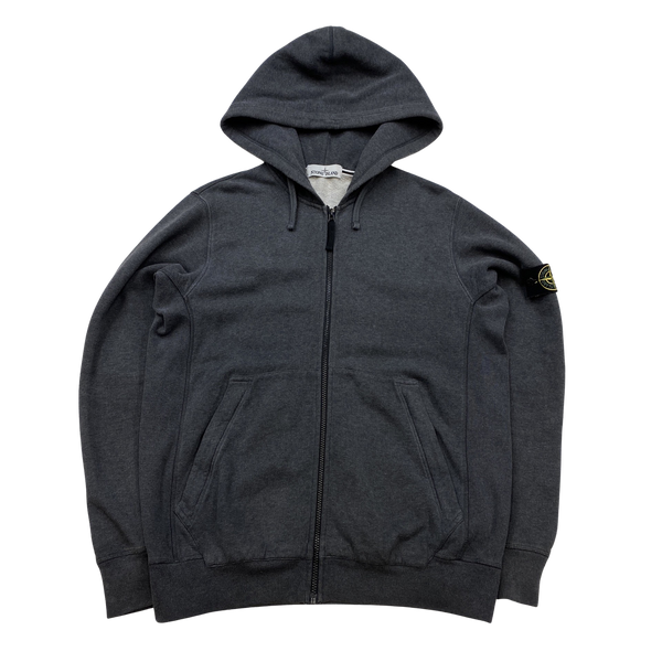 Stone Island Dark Grey Zipped Hoodie - XL