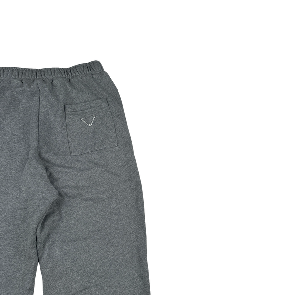 Prada Triangle Cotton Tab Grey Joggers - Medium