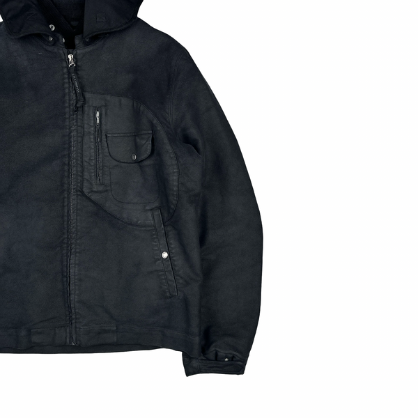 CP Company 2004 Vintage Black Hand Painted Mole Skin Archive Goggle Jacket - XL