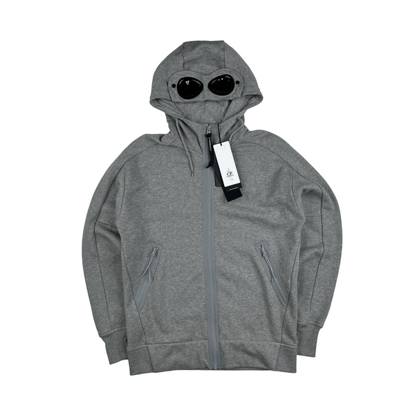 CP Company Grey Cotton Goggle Hoodie - Small - Large
