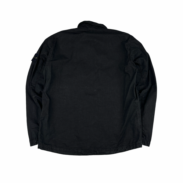 Stone Island 2024 Black Garment Dyed Overshirt - Large