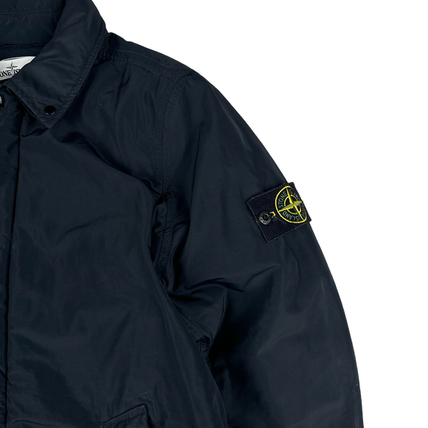 Stone Island Micro Reps Navy Primaloft Lined Long Jacket - Medium