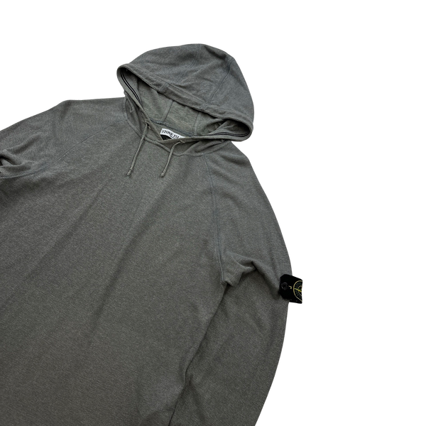 Stone Island Light Grey Hooded Pullover Jumper - Medium