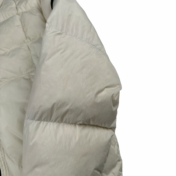 Stone Island 2018 White Garment Dyed Crinkle Reps Puffer Jacket - Small