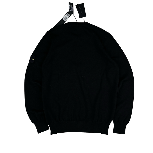 Stone Island 2023 Black Knitted Crewneck - Small