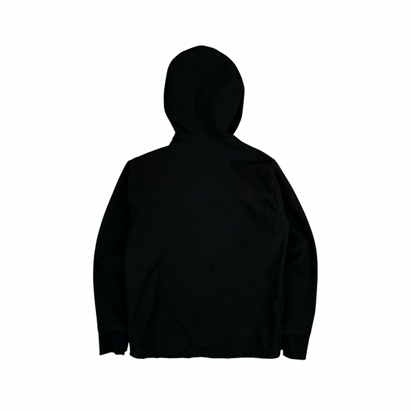CP Company Black Soft Shell R Goggle Hooded Zipped Jacket - Medium