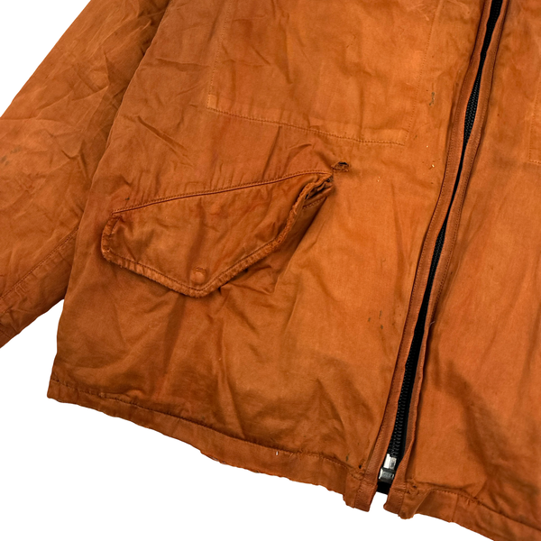 Stone Island 1994 Orange Raso Gommato Multipocket Jacket - Medium
