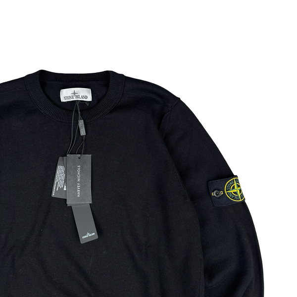 Stone Island 2023 Black Knitted Crewneck - Small