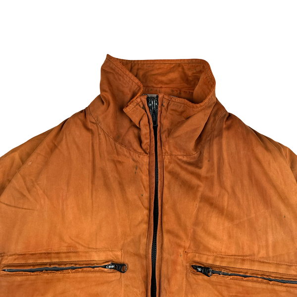 Stone Island 1994 Orange Raso Gommato Multipocket Jacket - Medium