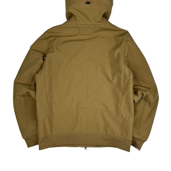 CP Company Beige Fleece Lined Soft Shell Lens Jacket - Large