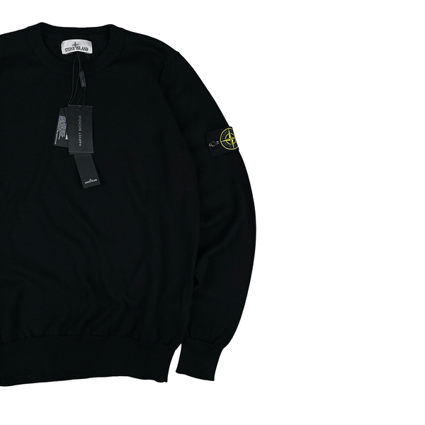 Stone Island 2023 Black Knitted Crewneck - Small
