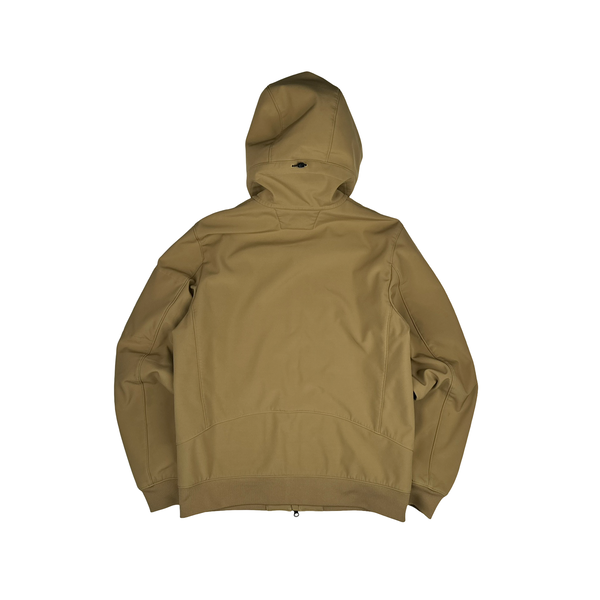 CP Company Beige Fleece Lined Soft Shell Lens Jacket - Large