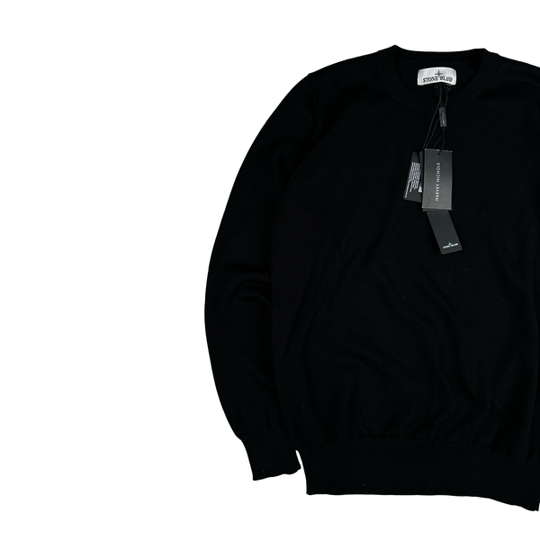 Stone Island 2023 Black Knitted Crewneck - Small