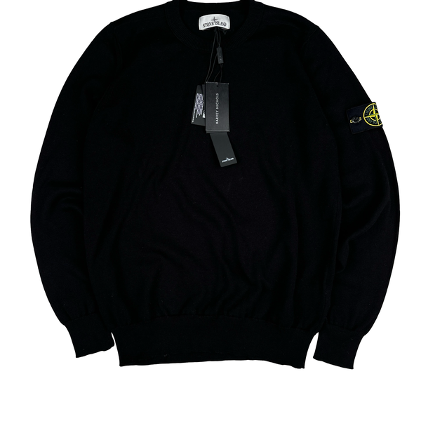 Stone Island 2023 Black Knitted Crewneck - Small