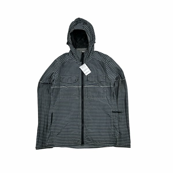 Stone Island 2017 Marina Blue Stripped Nylon Metal Jacket - Medium