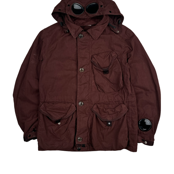 CP Company 50 Fili Maroon Multi pocket Goggle Jacket - Small