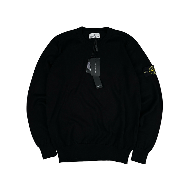 Stone Island 2023 Black Knitted Crewneck - Small