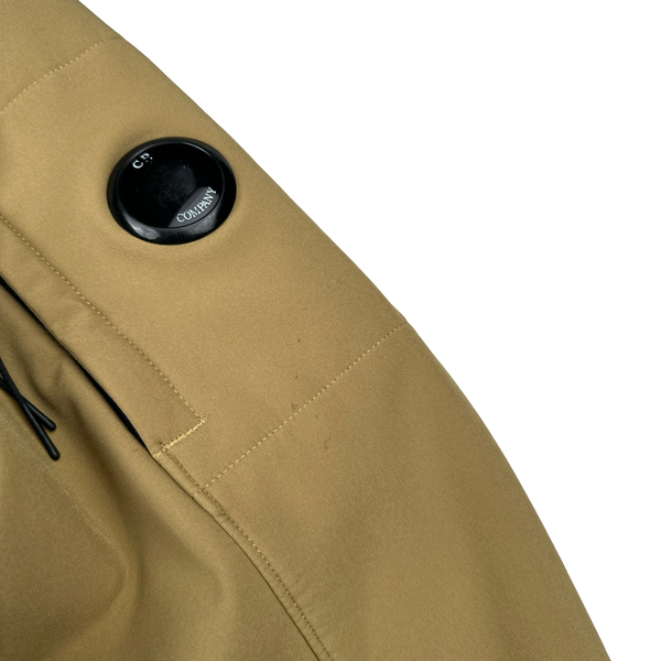 CP Company Beige Fleece Lined Soft Shell Lens Jacket - Large