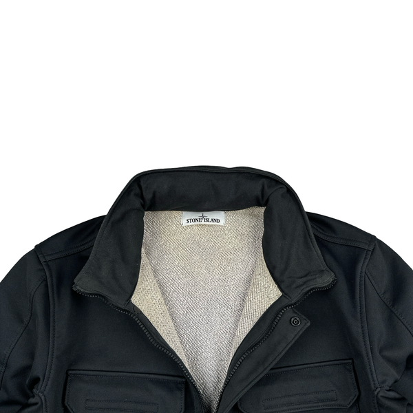 Stone Island Navy Soft Shell R Terry Zipped Jacket - XL