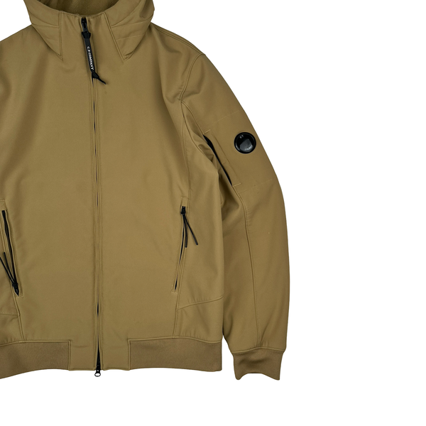 CP Company Beige Fleece Lined Soft Shell Lens Jacket - Large