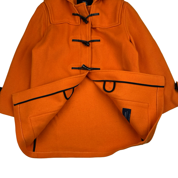 Burberry Wool Orange Duffle Coat - Small