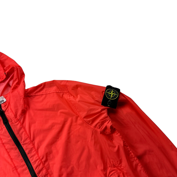 Stone Island 2020 Red Skin Touch Nylon Hooded Jacket - Small