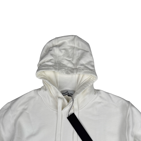 Stone Island 2021 White Pullover Cotton Hoodie - XL