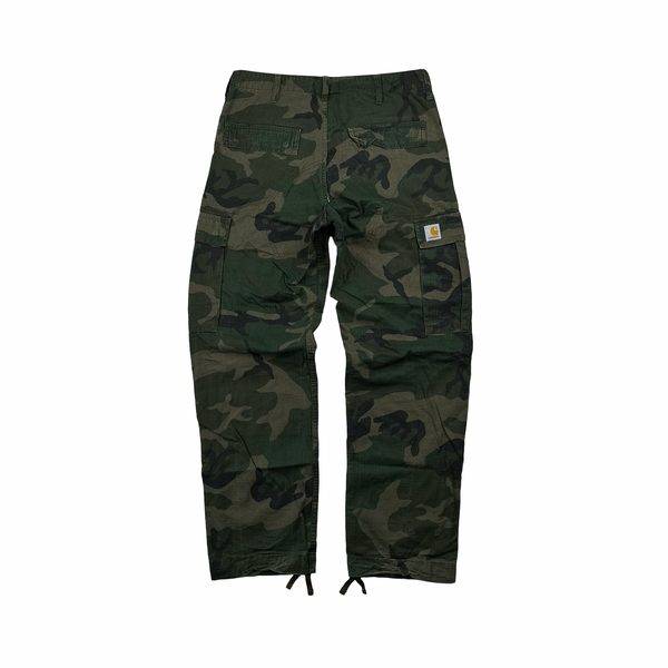 Carhartt Khaki Green Camo Cargo Trousers - Small