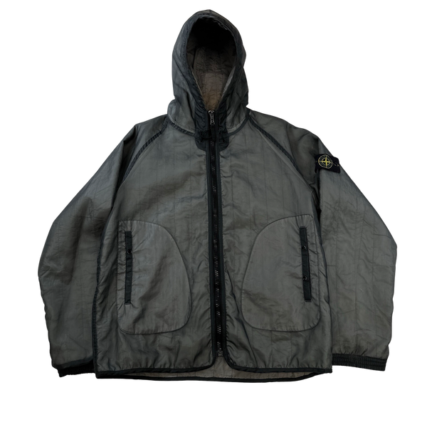 Stone Island Grey 2002 Vintage Cotton Lined Monofilament Mesh Jacket - XL