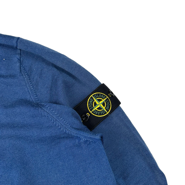 Stone Island Blue Cotton Crewneck Knit Jumper - XXL