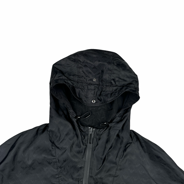 Emporio Armani Monogram Reversaible Nylon Peak Hood Lightweight Jacket - XXL