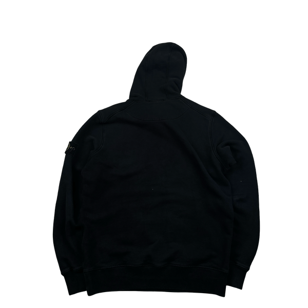 Stone Island 2020 Black Cotton Pullover Hoodie - Medium