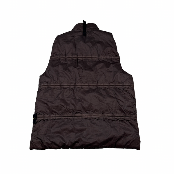 Stone Island Vintage Brown Nylon Multi Pocket Down Gilet - Large