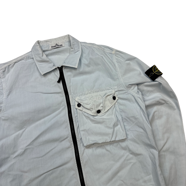 Stone Island 2021 Baby Blue Cotton Overshirt - XL
