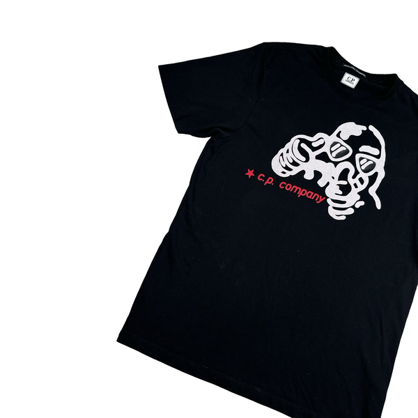 CP Company Cotton Black Spellout Comics & Cars T Shirt - Large