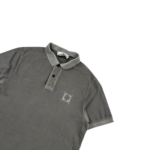 Stone Island Grey Short Sleeve Polo Shirt - Medium