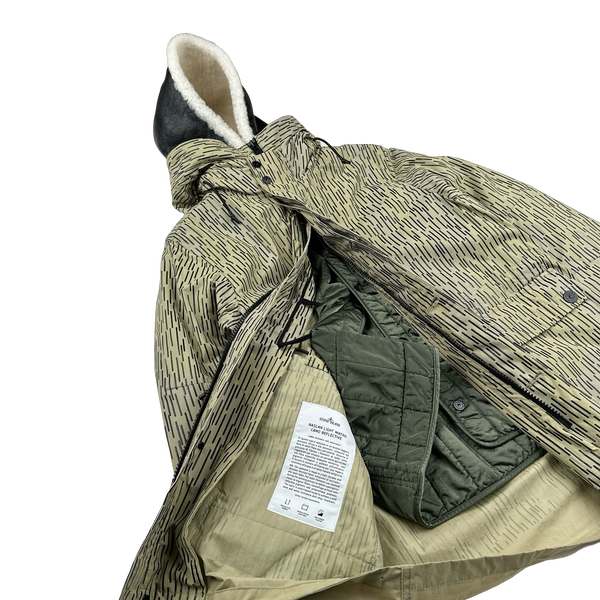 Stone Island 2021 Rain Camo Watro Reflective Parka Jacket - Small