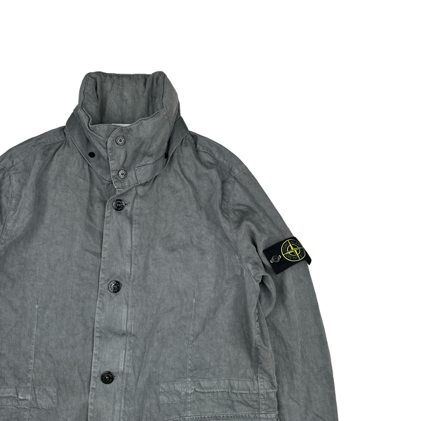 Stone Island 2011 Grey Lino Flax Blend Jacket - Large