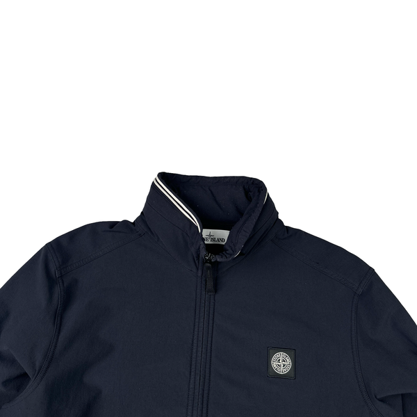 Stone Island 2014 Navy Soft Shell Compass Patch Zipped Bomber Jacket - XXL