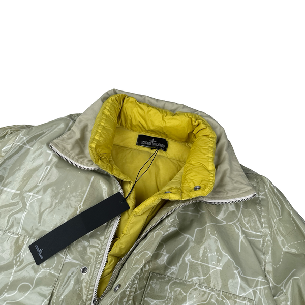 Stone Island Shadow Project Yellow Lining Glass Poplin Double Face Print Jacket - Medium