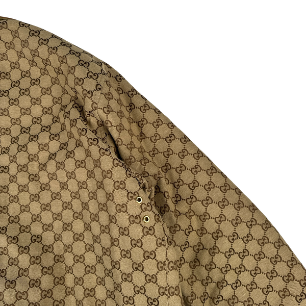 Gucci Monogram Reversible Canvas Collared Jacket - Large