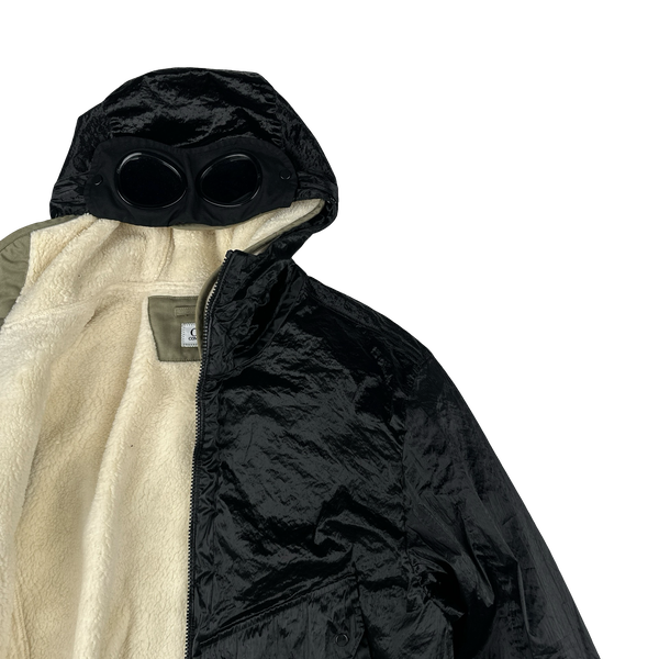 CP Company Black Kan D Sherling Lined Goggle Jacket - Large