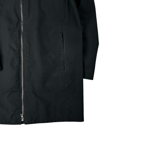 Prada Black Red Tab Long Zipped Jacket - Large