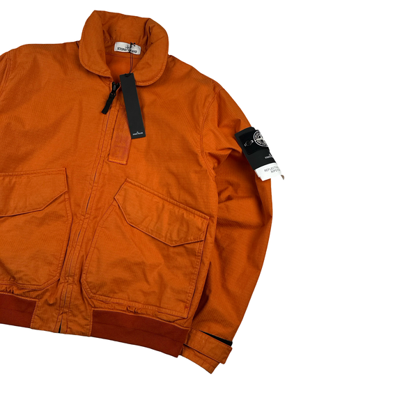 Stone Island 2019 Orange Reflective Weave Ripstop TC Jacket - Large