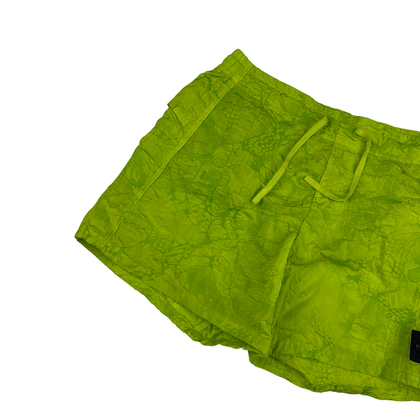 Stone Island Shadow Project 2022 Green Waffle Print Econyl Nylon Metal Shorts - Medium