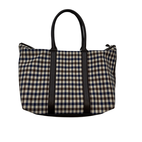 Aquascutum Leather Cotton Nova Check Bag