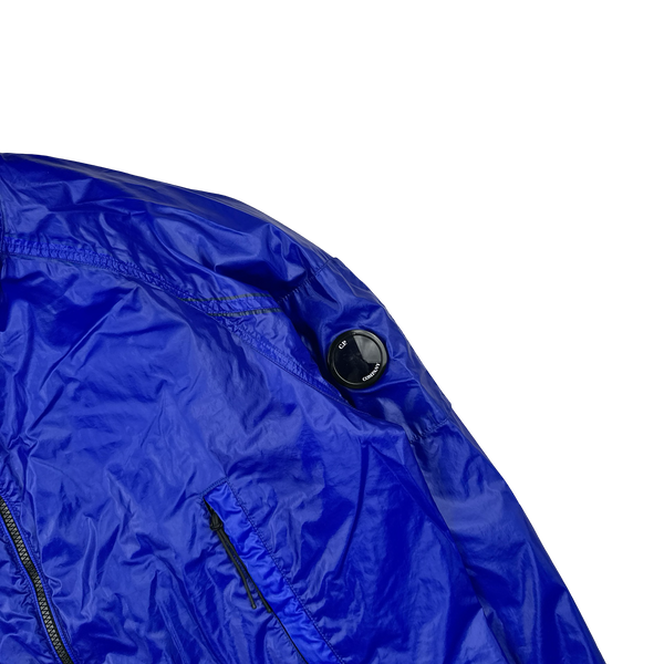 CP Company Blue Garment Dyed Rubber Hooded Jacket - 3XL