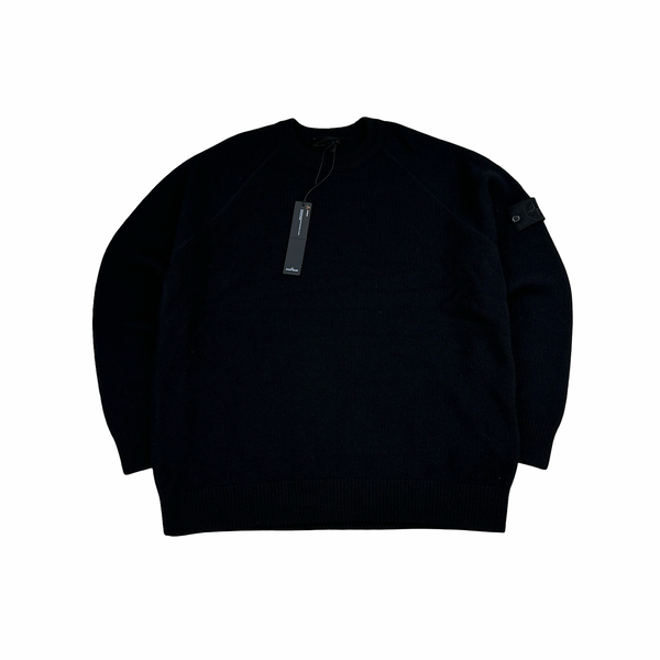 Stone Island 2025 Ghost Black Cashmere Crewneck Knit Jumper - 3XL